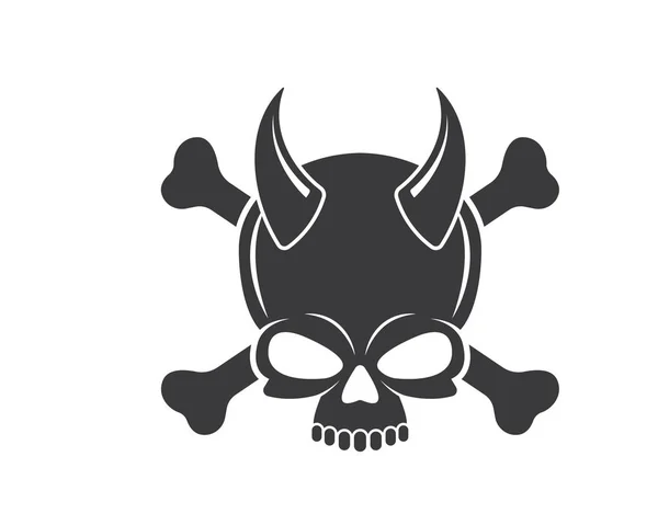 Skull bone logo vector illustration — Stock Vector