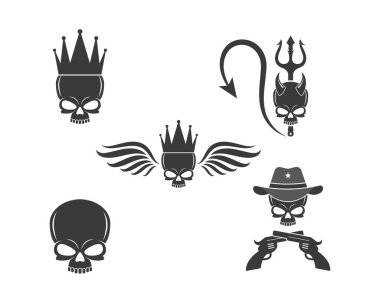 kafatası kemik logosu vektör illüstrasyon