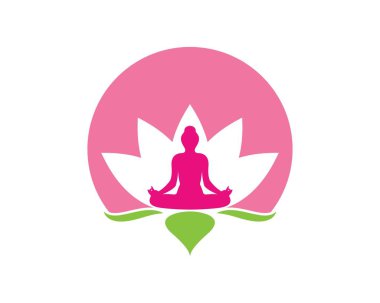 Meditasyon logosu vektör simgesi