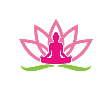 Meditasyon logosu vektör simgesi