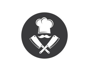 şapka şef logo şablonu vektör