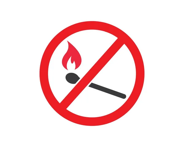 Förbud eld tecken vektor illustration — Stock vektor