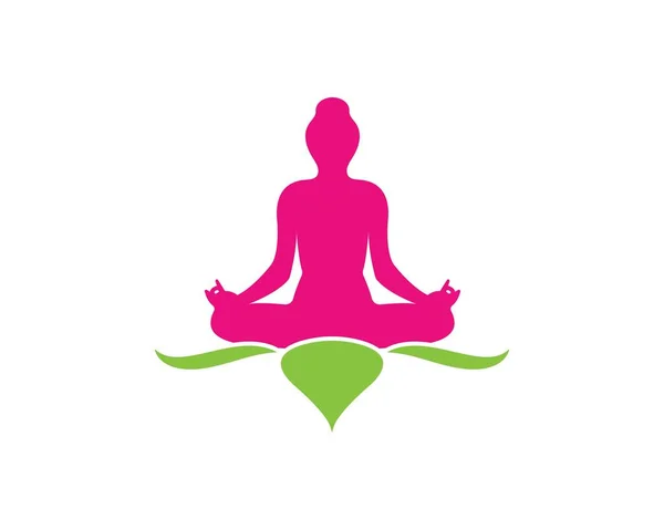 Meditación logo plantilla vector icono — Vector de stock