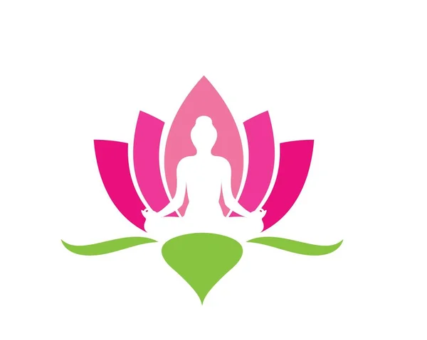 Meditación logo plantilla vector icono — Vector de stock