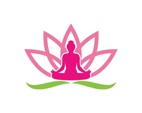 Значок вектора логотипа медитации — стоковый вектор