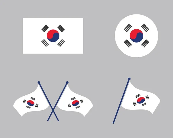 Koreanische Flagge Vektor Illustration Design — Stockvektor