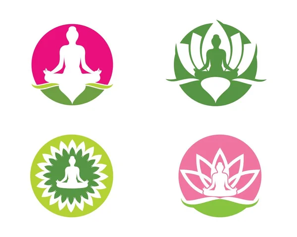 Meditatie logo template vector pictogram — Stockvector