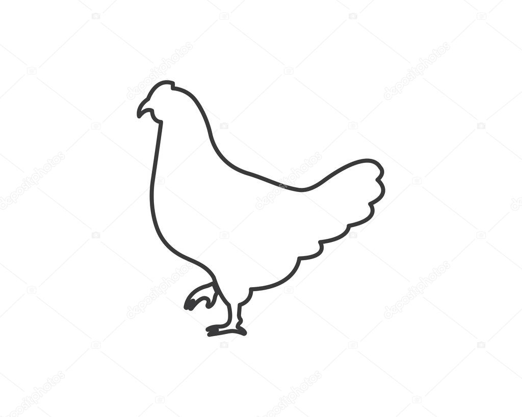 Chicken logo icon vector illustration template