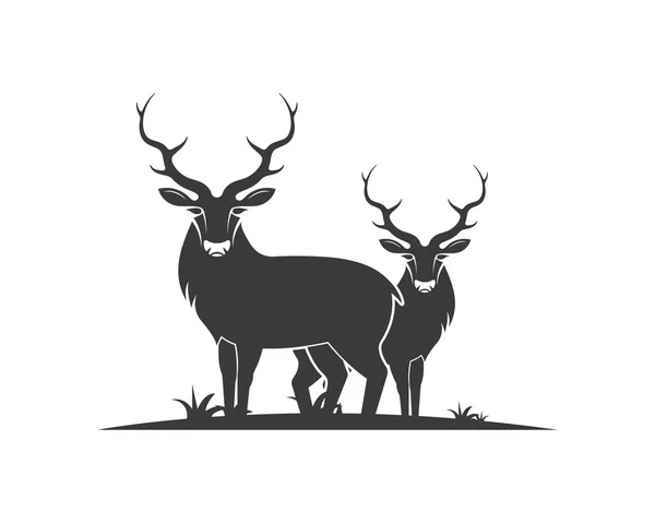 Veado ilustração logotipo vetor — Vetor de Stock