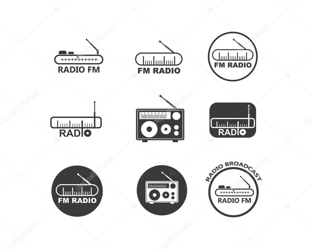 On air radio broadcast logo icon vector illustration design