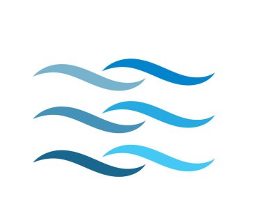 Su Dalgası sembolü ve simge logo şablonu
