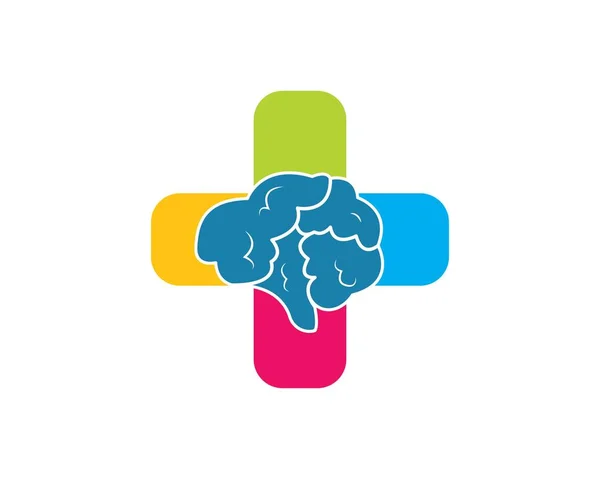 Hersenillustratie vectoricoon Logo van idee, denkontwerp — Stockvector