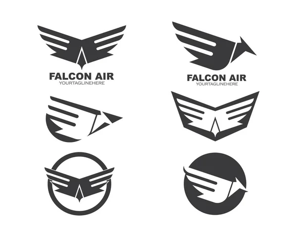 Falco aquila uccello logo modello vettoriale — Vettoriale Stock