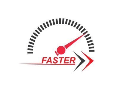 Otomotiv yarış konseptinin daha hızlı logo simgesi