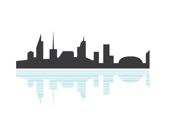 Modern city skyline vector landscape — Stock Vector