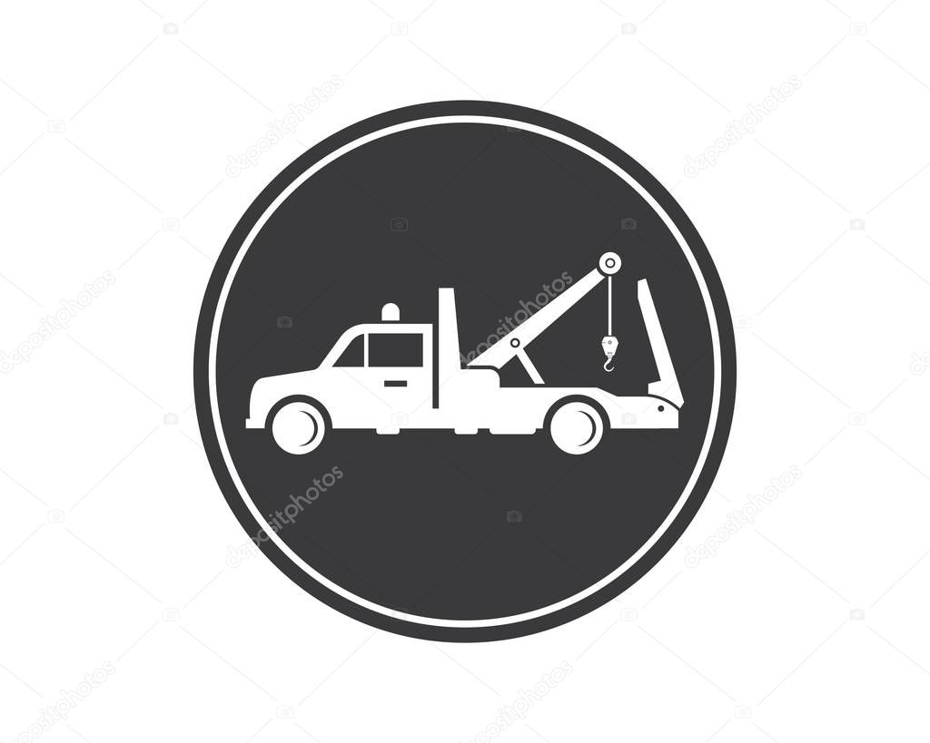 Tow truck vector icon logo design template