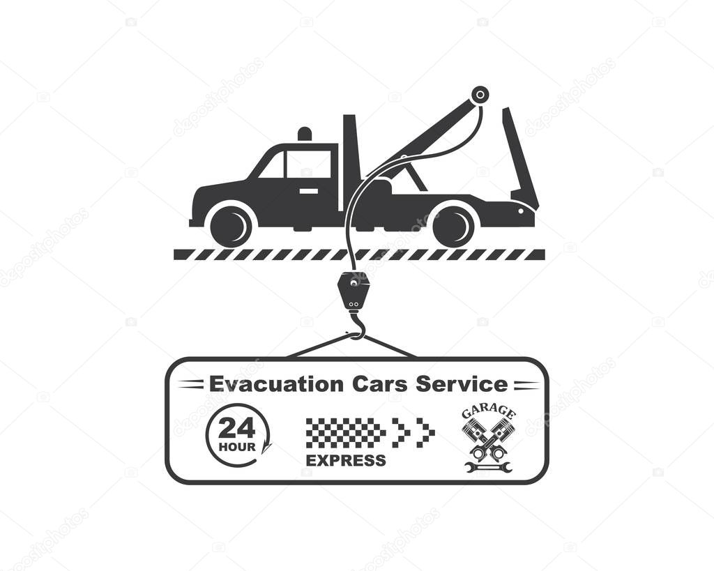 Tow truck vector icon logo design template