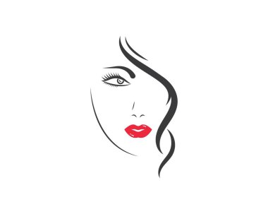 beauty face woman vector illustration template clipart