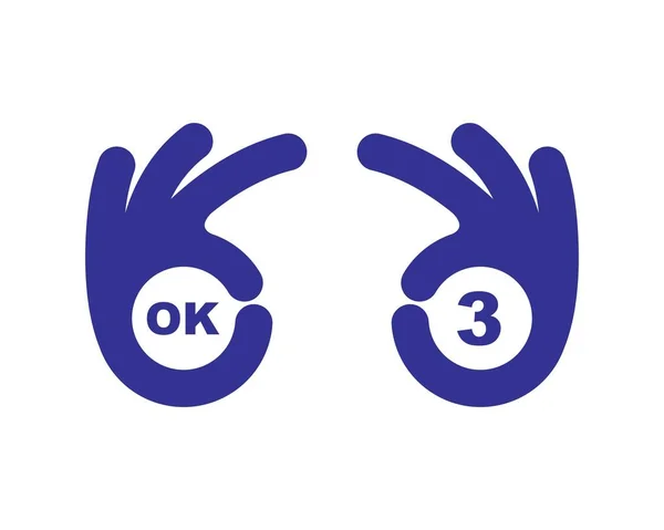 Ok Hand Geste Vektor Illustration — Stockvektor