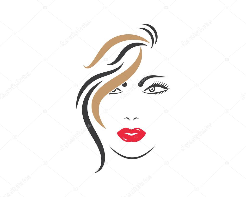 Beauty face woman vector illustration template design