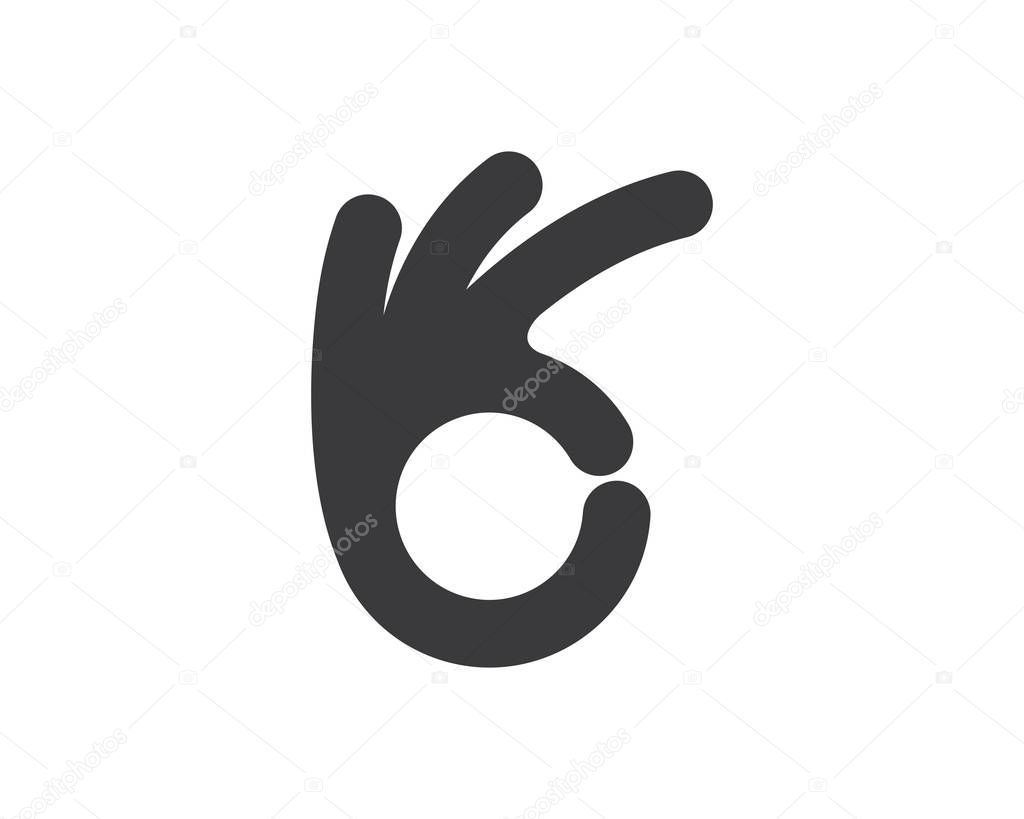 ok hand gesture vector illustration