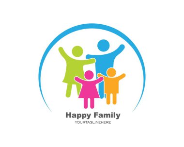 Mutlu aile simgesi logo tasarımı
