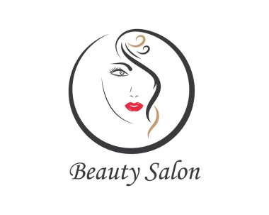 güzellik yüzü kadın vektör örnekleme şablonu