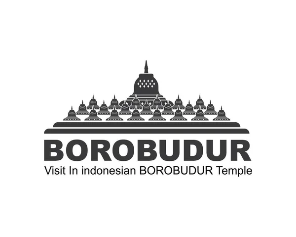 Borobudur Endonezya tapınağıdır. Mucizevi vektörlerden biri. — Stok Vektör