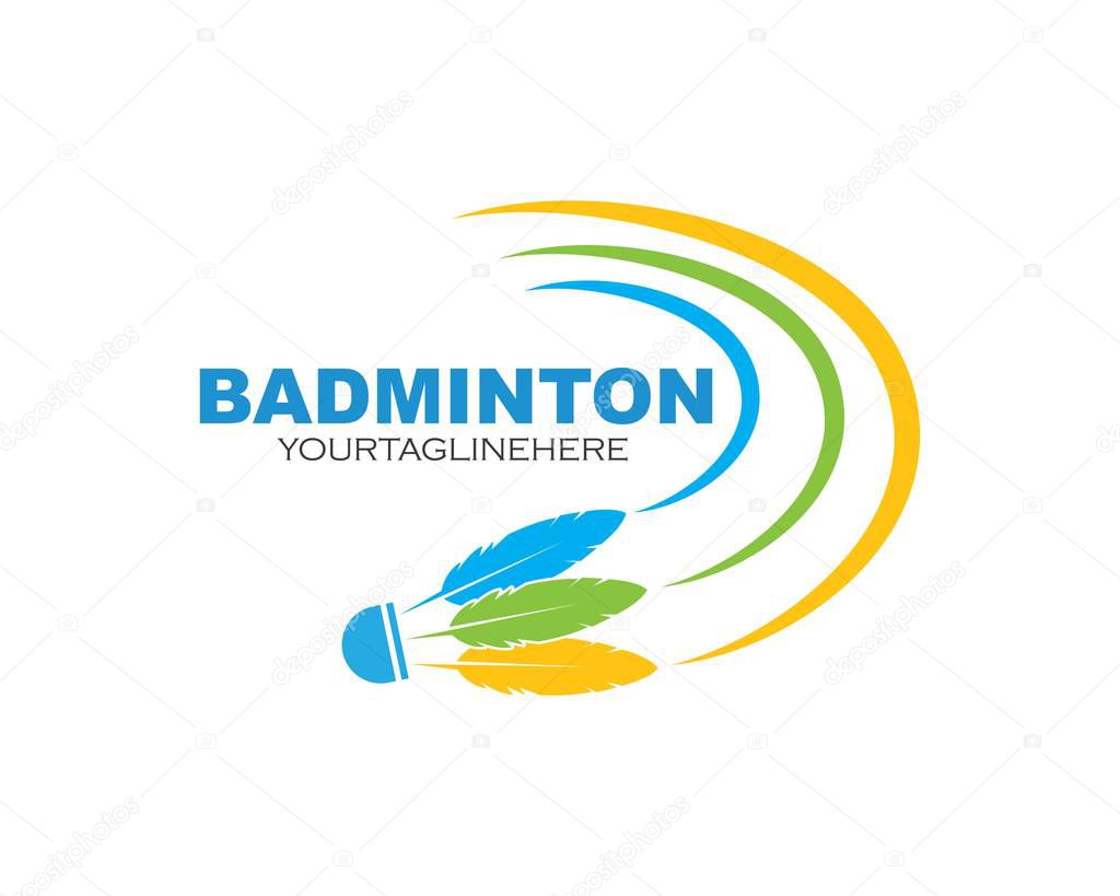Shuttlecock vector icon logo illustration design template