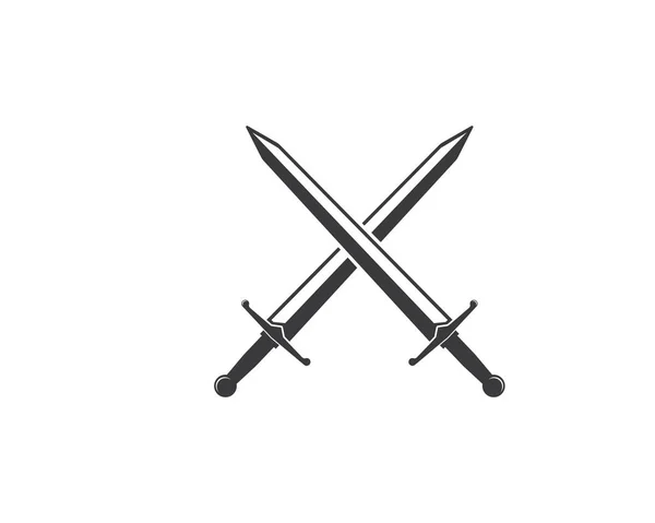 剣ロゴアイコンベクトルイラストデザイン — ストックベクタ