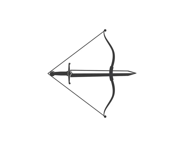 Íjászat kard ikon vektor illusztráció Logo Template — Stock Vector