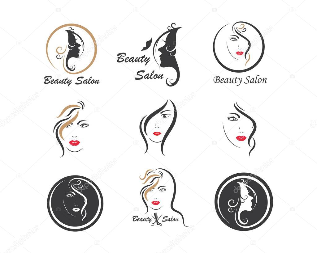 Beauty face woman vector illustration template design