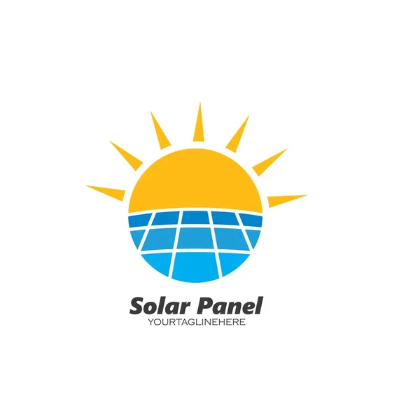 Painel Solar Logotipo Vetor Ícone Design Energia Natural —  Vetores de Stock