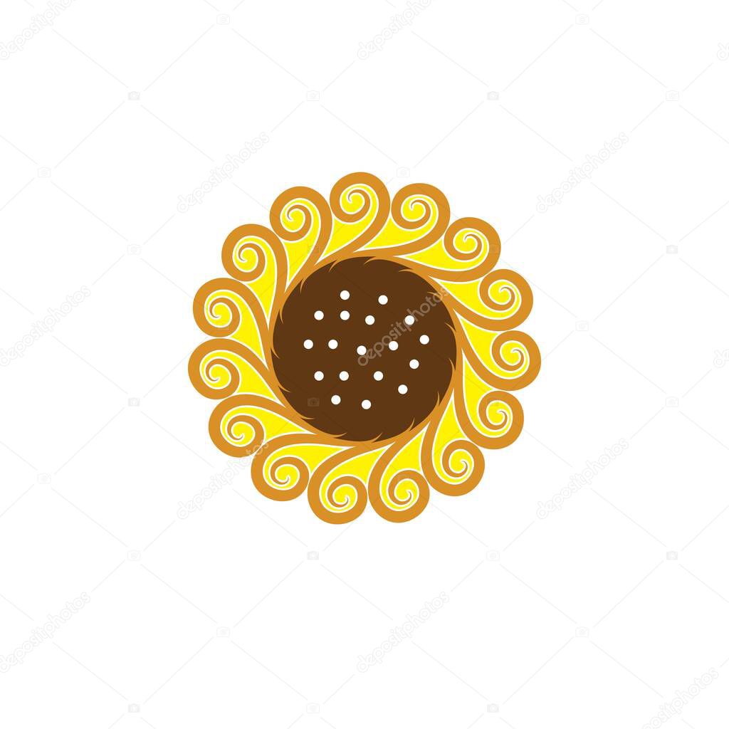 Sunflower logo icon vector illustration