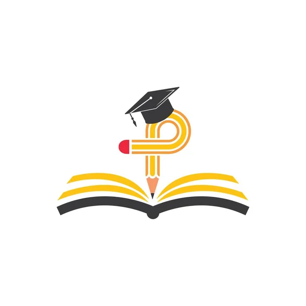 Lápiz Vector Icono Ilustración Logotipo Del Diseño Educación — Vector de stock