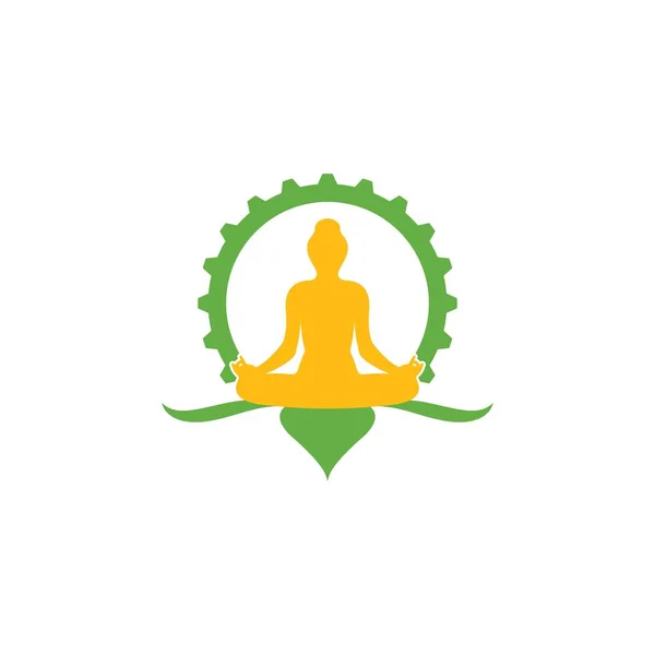 Дизайн Векторной Иконки Логотипа Медитации — стоковый вектор