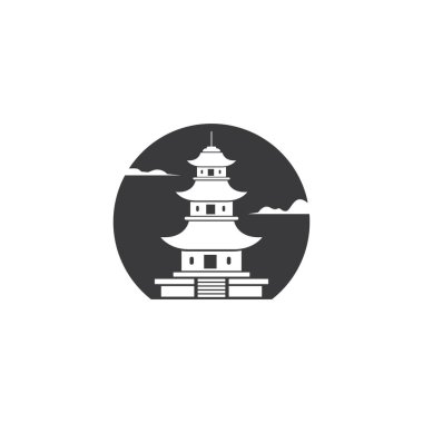 pagoda simge vektör illüstrasyon tasarımı 