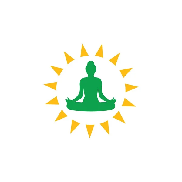 Modèle Logo Méditation Conception Icône Vectorielle — Image vectorielle
