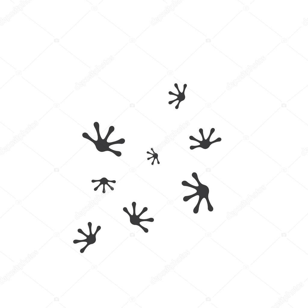 Gecko foot print  vector icon illustration template