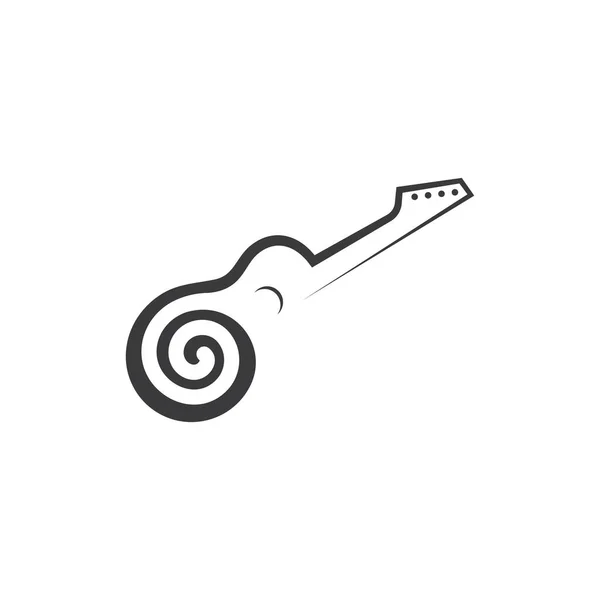 Icono Guitarra Logotipo Vector Ilustración Diseño Plantilla — Vector de stock