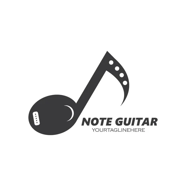 吉他音符概念图标图标矢量插图设计模板 — 图库矢量图片