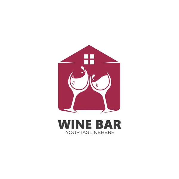 Logotipo Vinho Ícone Vetor Ilustração Design Modelo —  Vetores de Stock