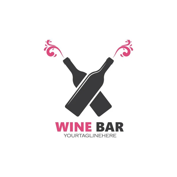 Logotipo Del Vino Icono Vector Ilustración Diseño Plantilla — Vector de stock