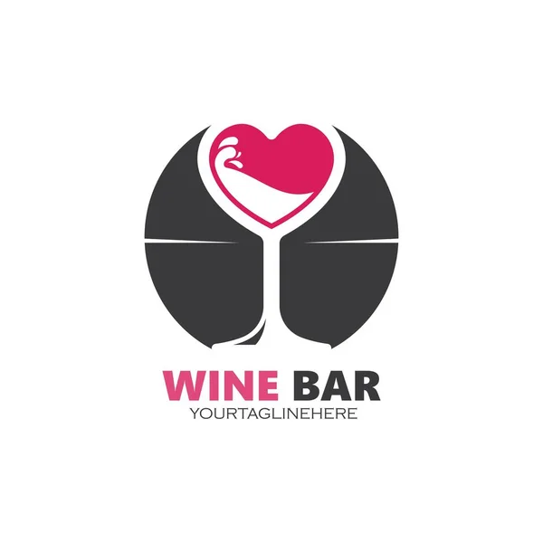 Logotipo Del Vino Icono Vector Ilustración Diseño Plantilla — Vector de stock