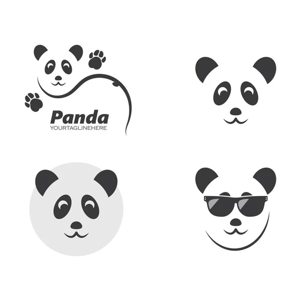 Panda Icono Logo Vector Ilustración Diseño — Vector de stock