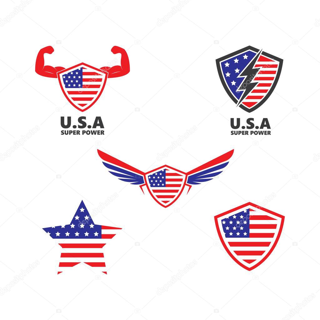 U.s.a flag vector illustration design template