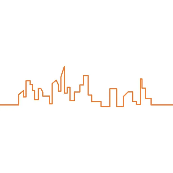 Immobiliare Moderna Città Costruzione Linea Vettore Illustrazione Design — Vettoriale Stock