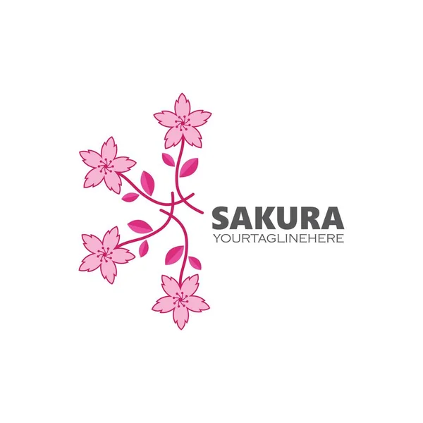 Шаблон Векторной Иллюстрации Цветов Сакуры — стоковый вектор