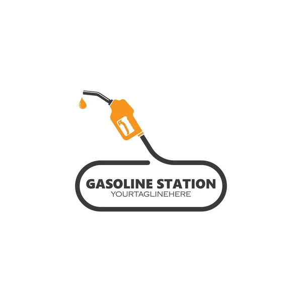 Benzin Ikmali Istasyonu Vektör Çizimi Tasarımı — Stok Vektör