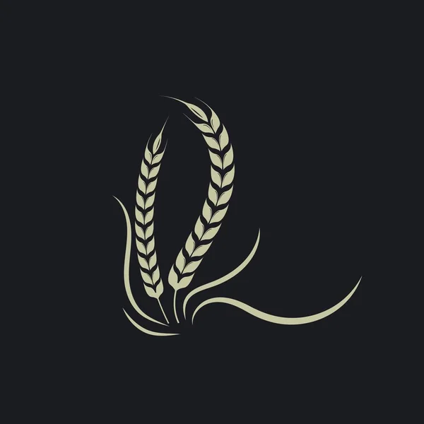 農業小麦ベクトルアイコンイラストデザインテンプレート — ストックベクタ